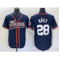vanessashop Detroit Tigers #28 Javier B¨¢ez Navy  Cool Base Stitched Jersey