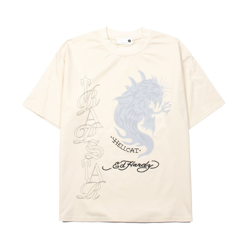 2026 American High Street Hip Hop Street Dragon Totem T-shirt