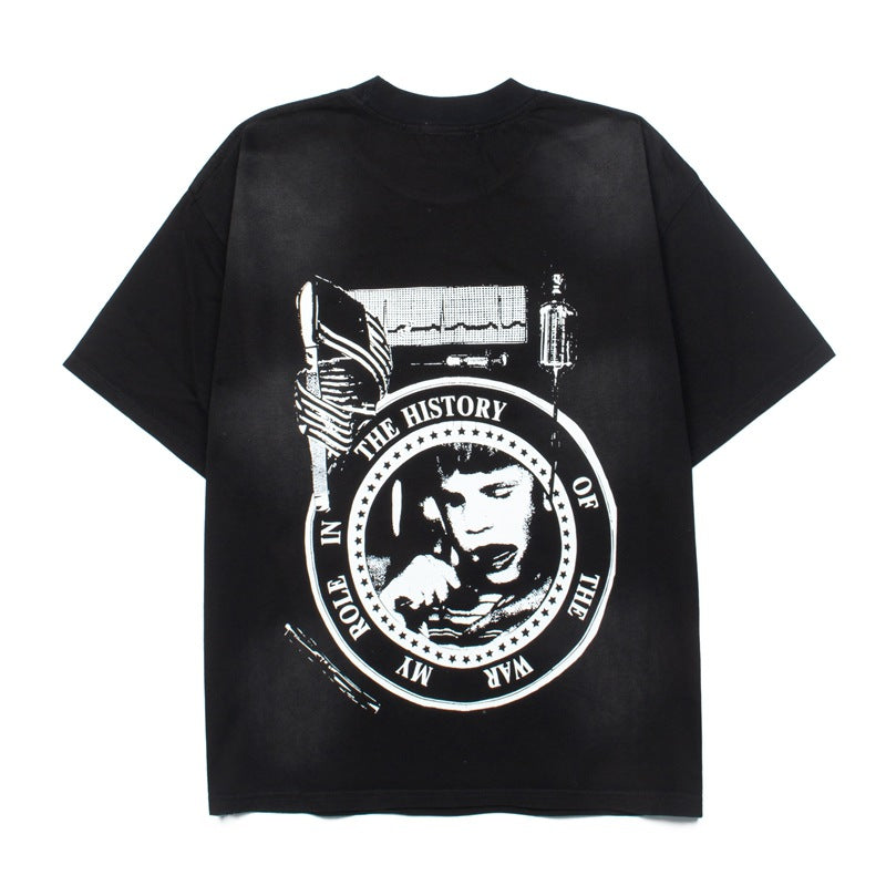 2026 American Street Style High Street New Washed Retro T-shirt