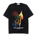 2026 American Style Gold Torch Print Loose Short-Sleeve T-shirt