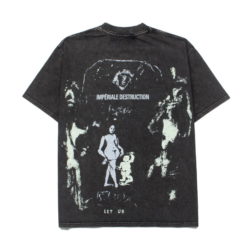 2026 American High Street New Style Short-sleeved Vintage T-shirt