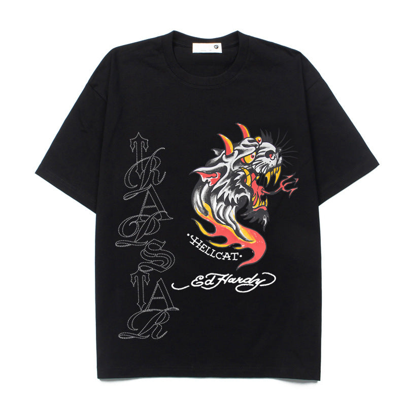 2026 American High Street Hip Hop Street Dragon Totem T-shirt