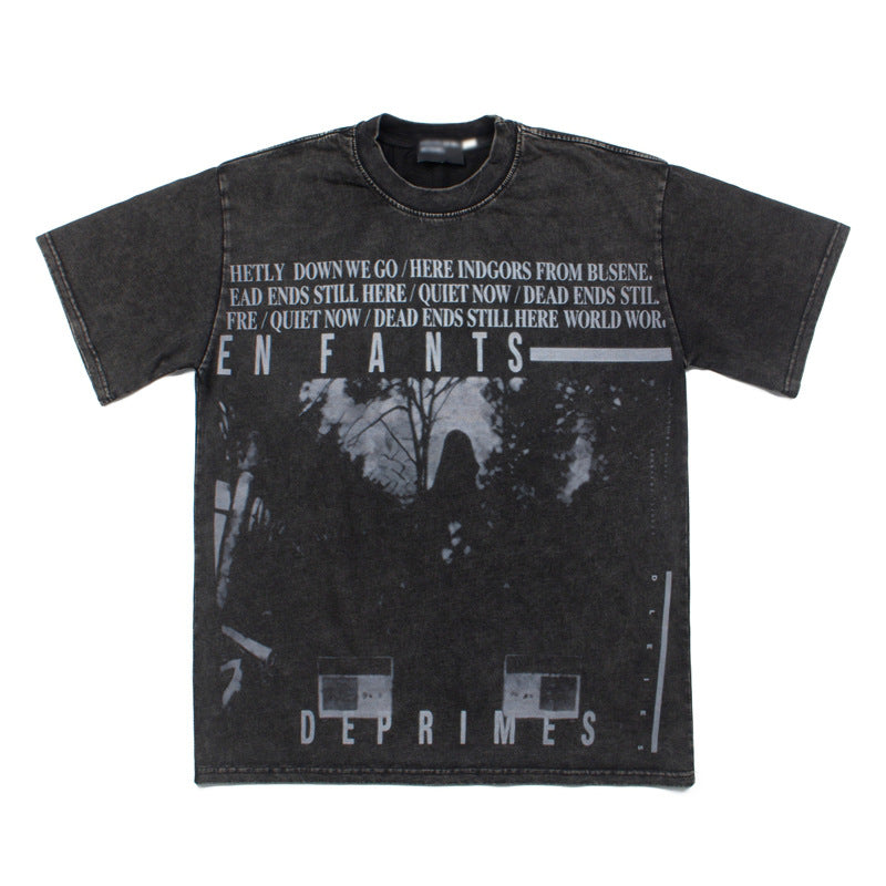 2026 American High Street New Style Short-Sleeve Vintage T-shirt