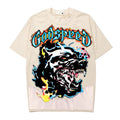 2026  American High Street Wolf Head Print  T-shirt