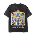 2026 American New Vintage Flame Pattern Iron Cross Retro T-shirt