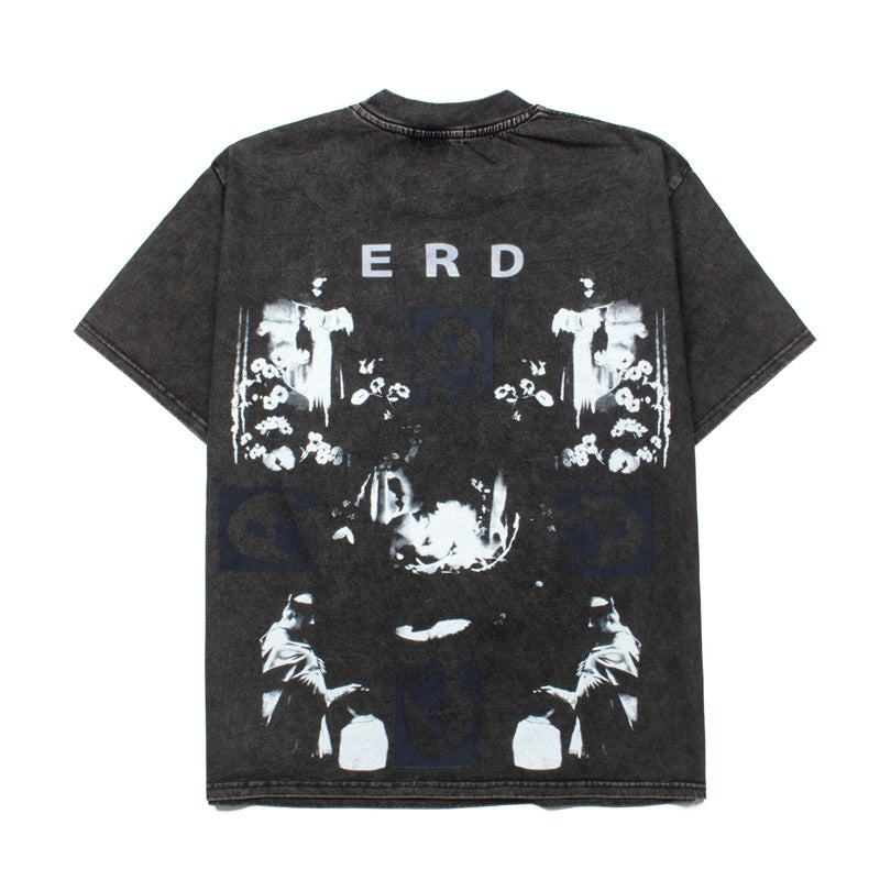 2026 American High Street Temple Cross Messenger Washed T-shirt