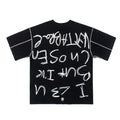 2026 American Street Hip Hop Color Block Patchwork Letter T-shirt