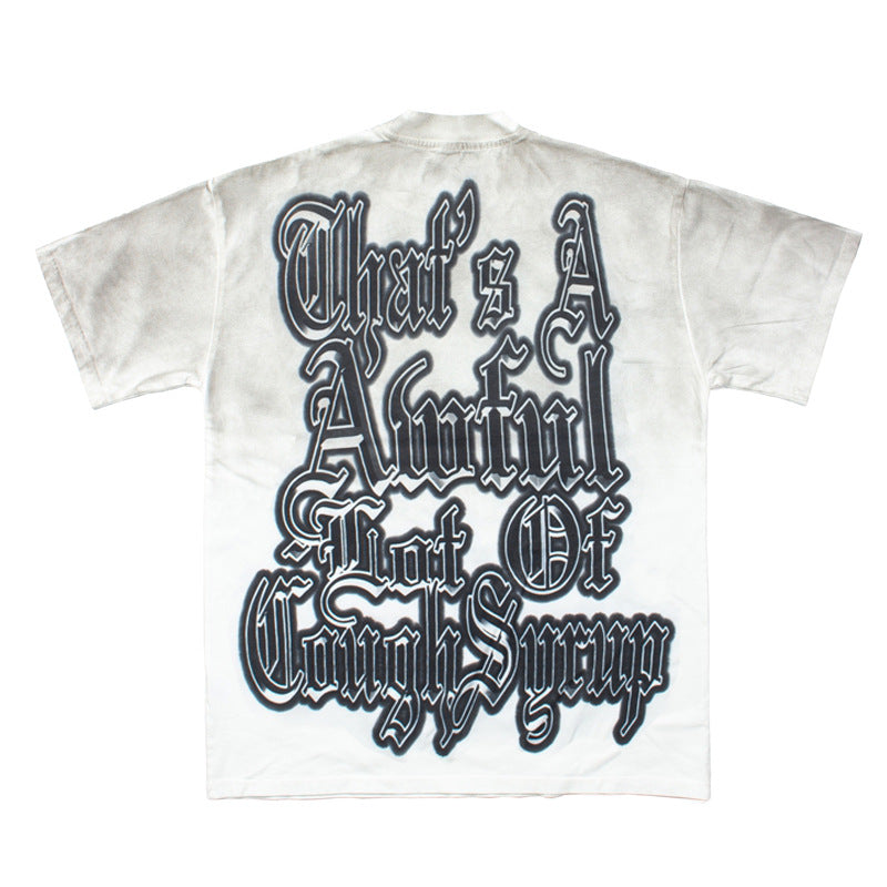 2026 American High Street Angel Print Distressed Wash T-shirt