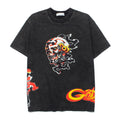 2026  American high street hip-hop street style fiery skull print T-shirt
