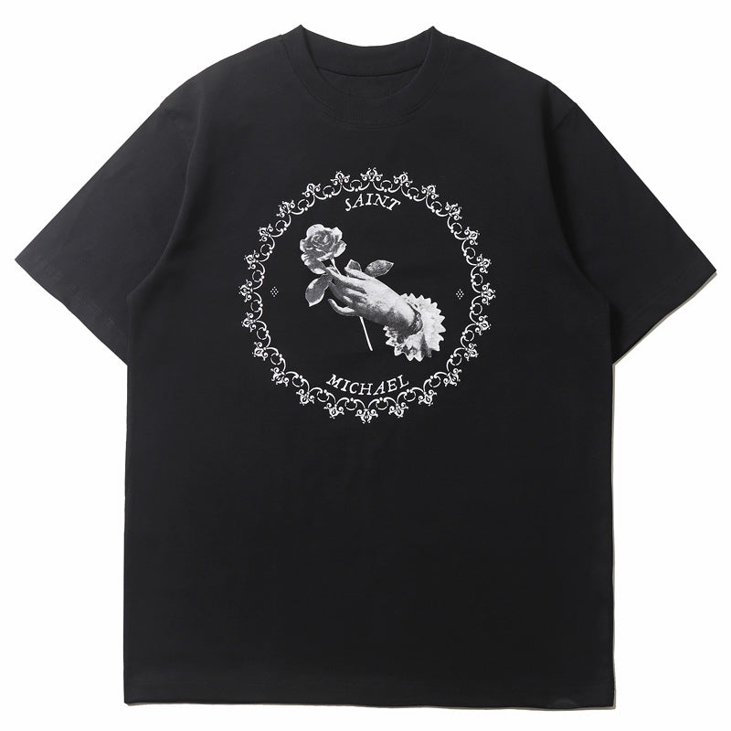 2026  American High Street Retro Short-sleeved Pigeon Print T-shirt