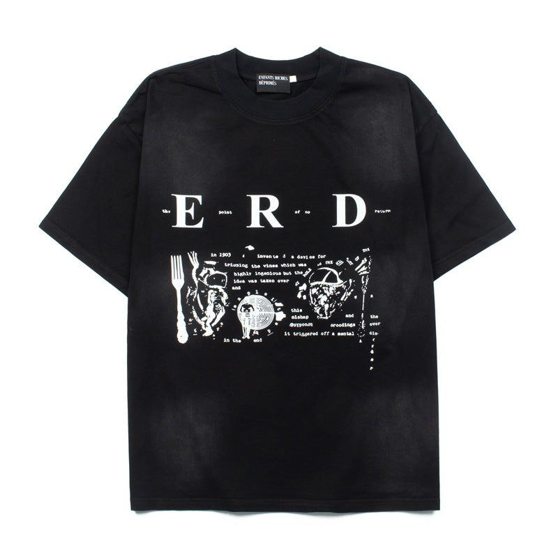 2026 American Street Style High Street New Washed Retro T-shirt