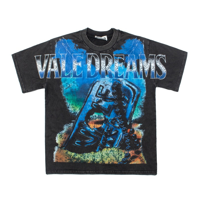 2026 European and American New Volcano Skull Loose T-shirt