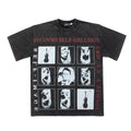 2026 American high street style nine-square grid violin print T-shirt