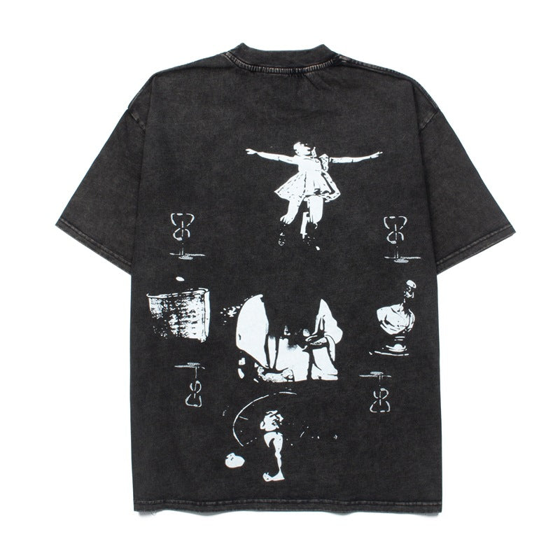 2026 American High Street New Style Short-sleeved Vintage T-shirt