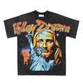 2026 American Street Hip Hop Washed Distressed T-shirt